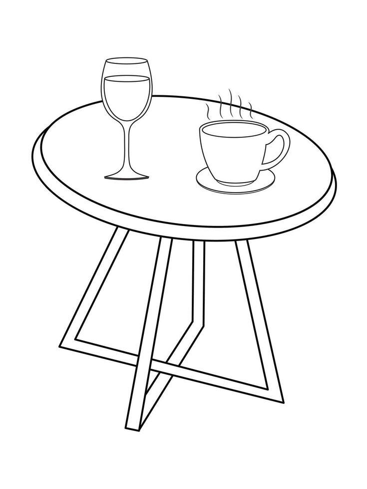 Coffee and tea table with glass and wooden table, Cup of hot tea and tea leaf on the wooden table and the tea plantations background vector