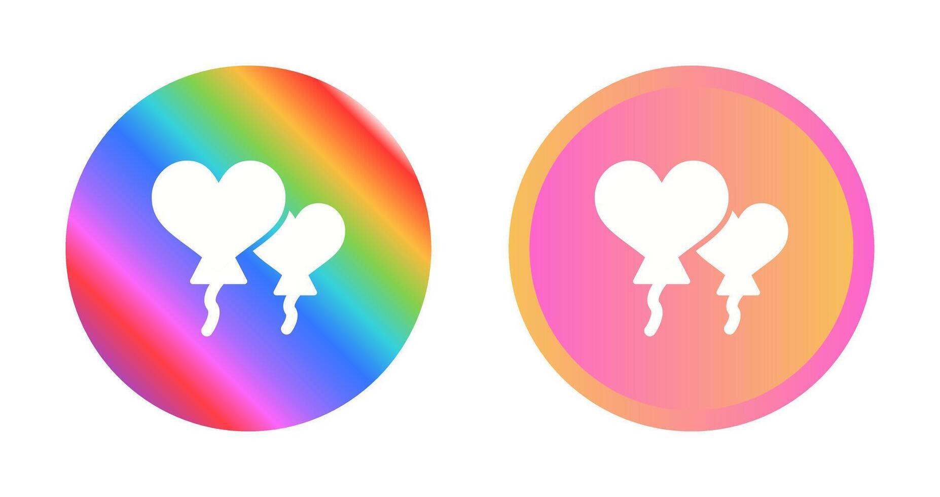 Heart shaped balloons Vector Icon