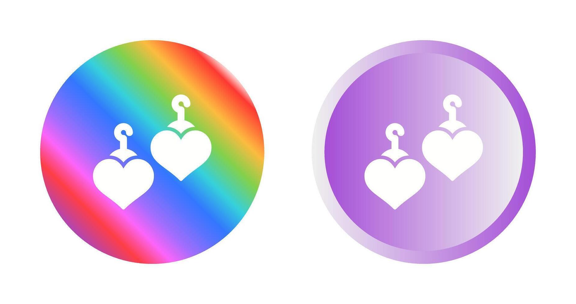 Heart Shaped Earrings Vector Icon