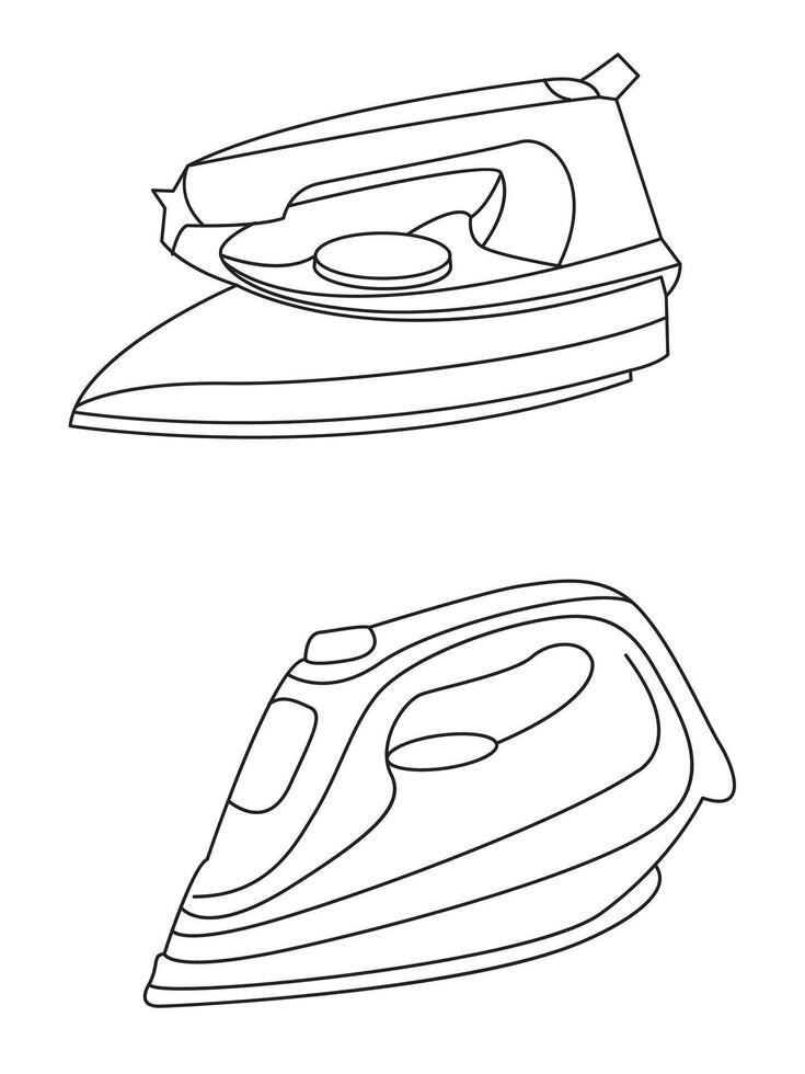 hierro icono conjunto de suavizado hierro vector iconos seco y vapor hierro vector icono colocar. hierro plano línea íconos colocar. plano hierro firmar ilustración.