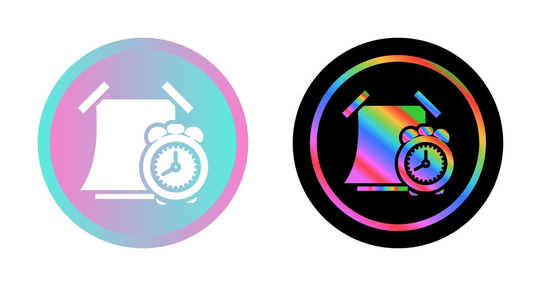 Sticky note with alarm clock Vector Icon