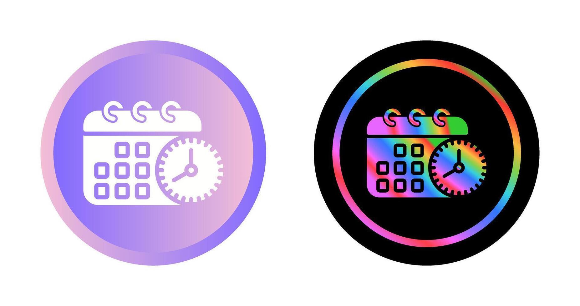 Calendar with clock Vector Icon