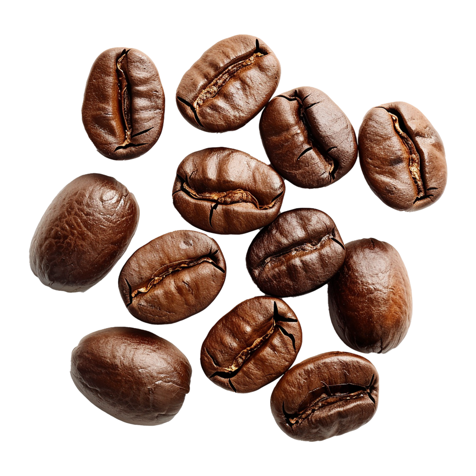AI generated Coffee beans isolated on transparent background png