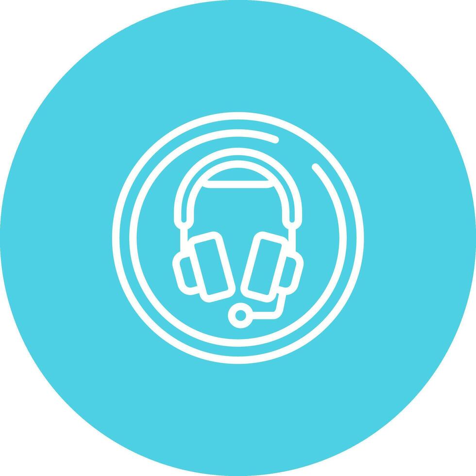 Headphones with Microphone Vector Icon