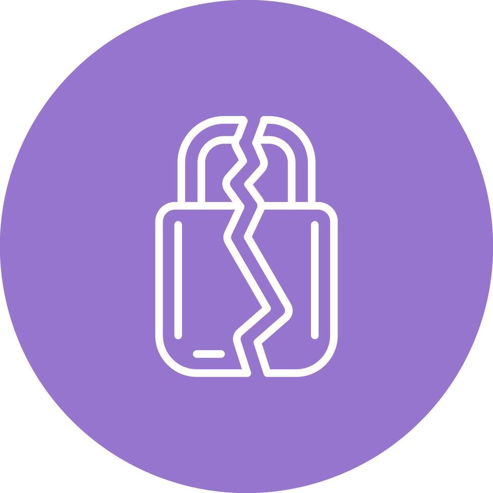 Brocken Padlock Vector Icon