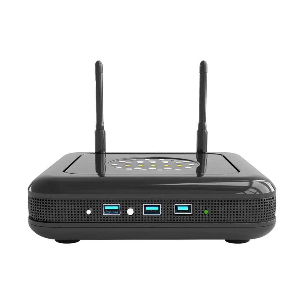 AI generated Internet router isolated on transparent background png