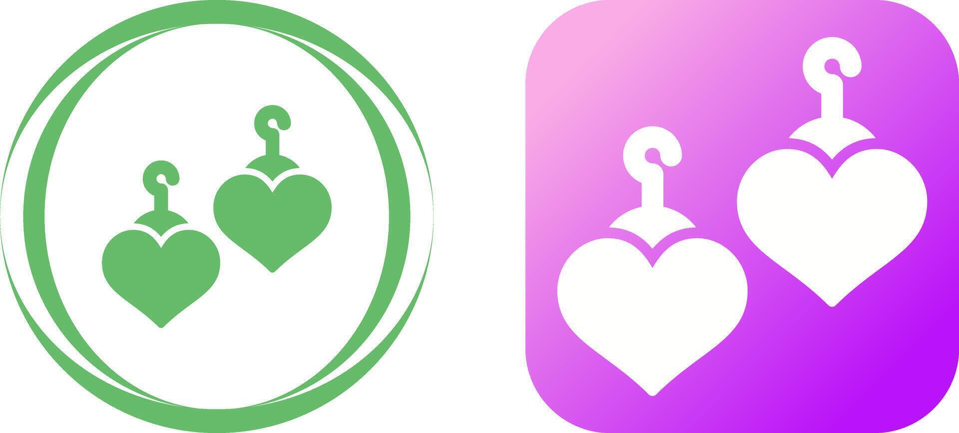 Heart Shaped Earrings Vector Icon