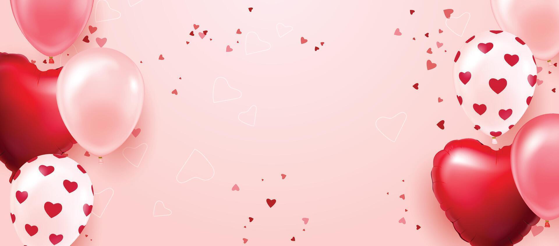 Horizontal Happy Valentine Day card vector