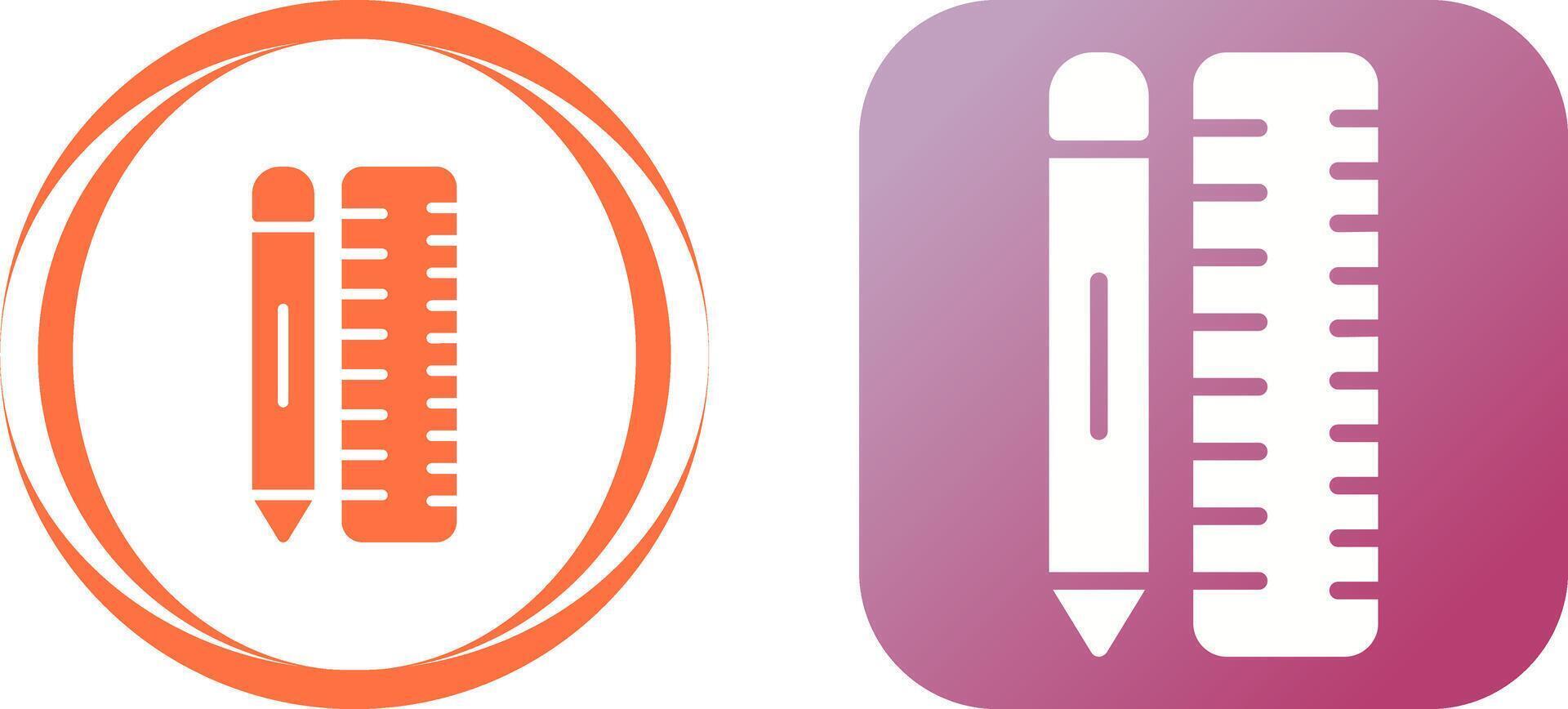 Pencil with Ruler Vector Icon