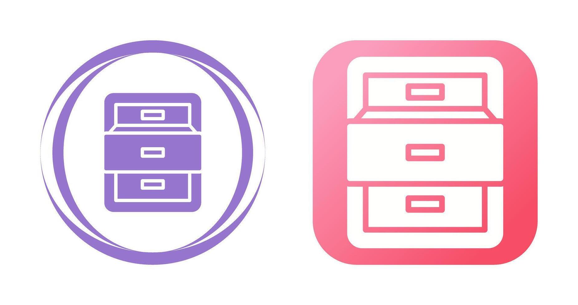 Filing cabinet with open door Vector Icon