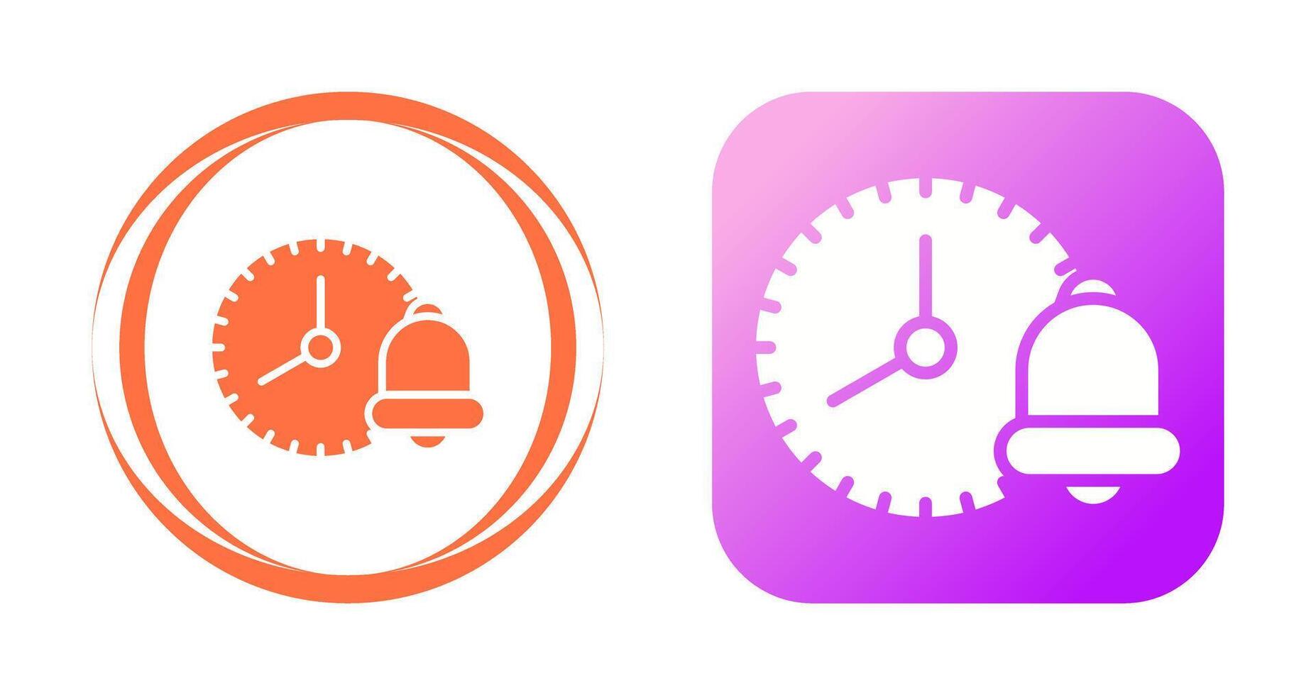 Clock with reminder bell Vector Icon