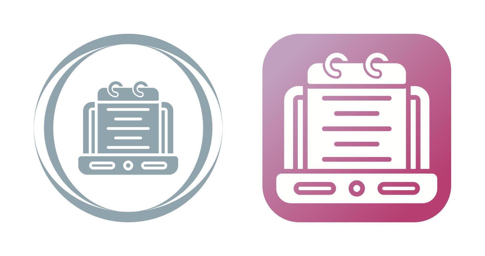 Laptop with notepad Vector Icon