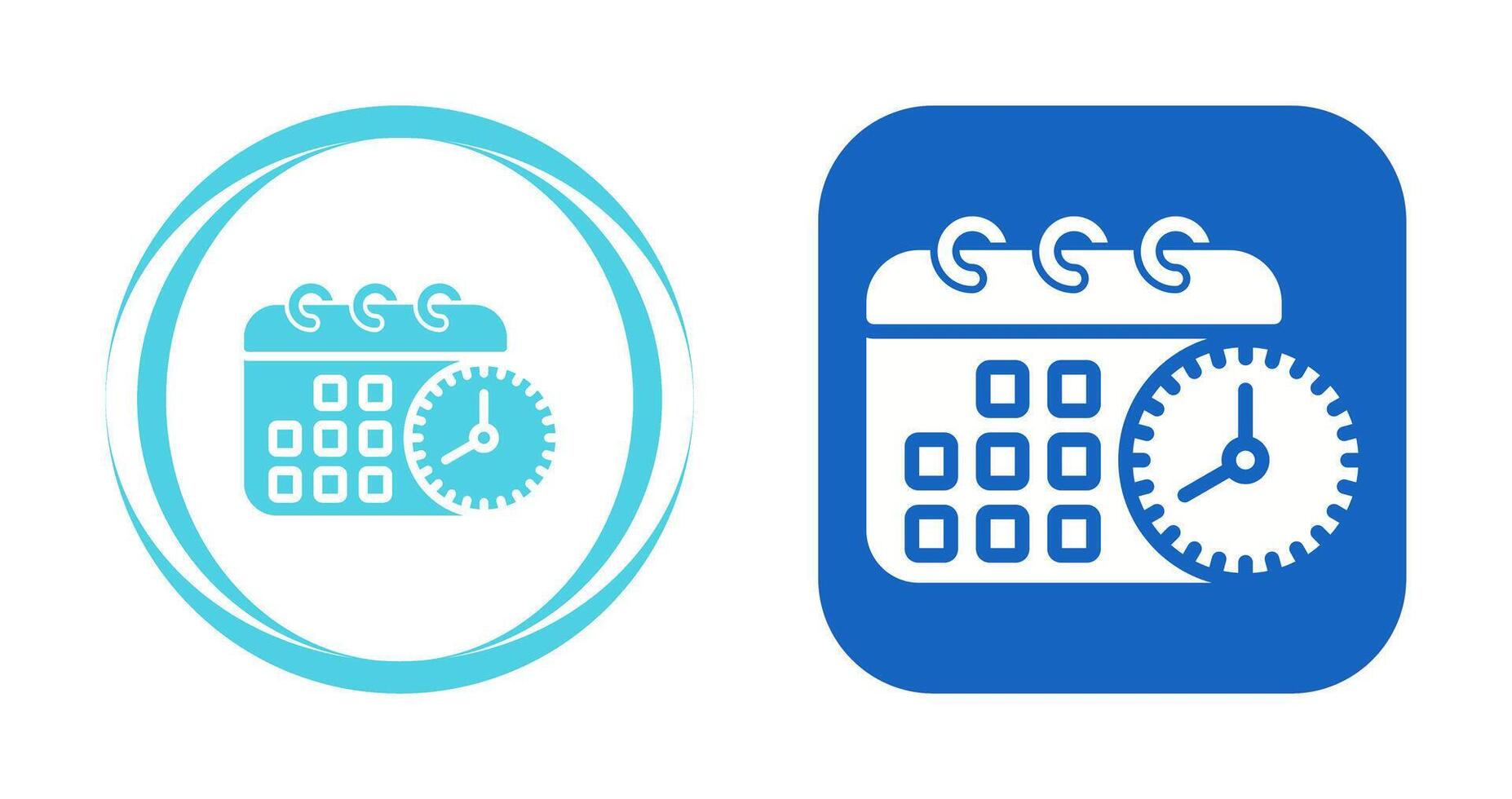 Calendar with clock Vector Icon
