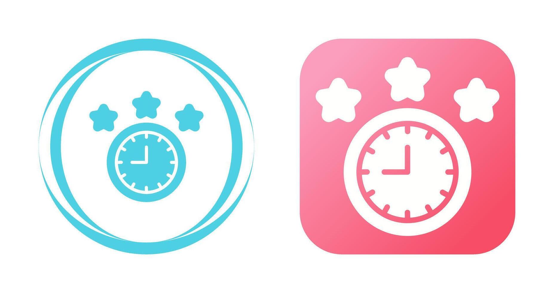 Clock With Stars Vector Icon