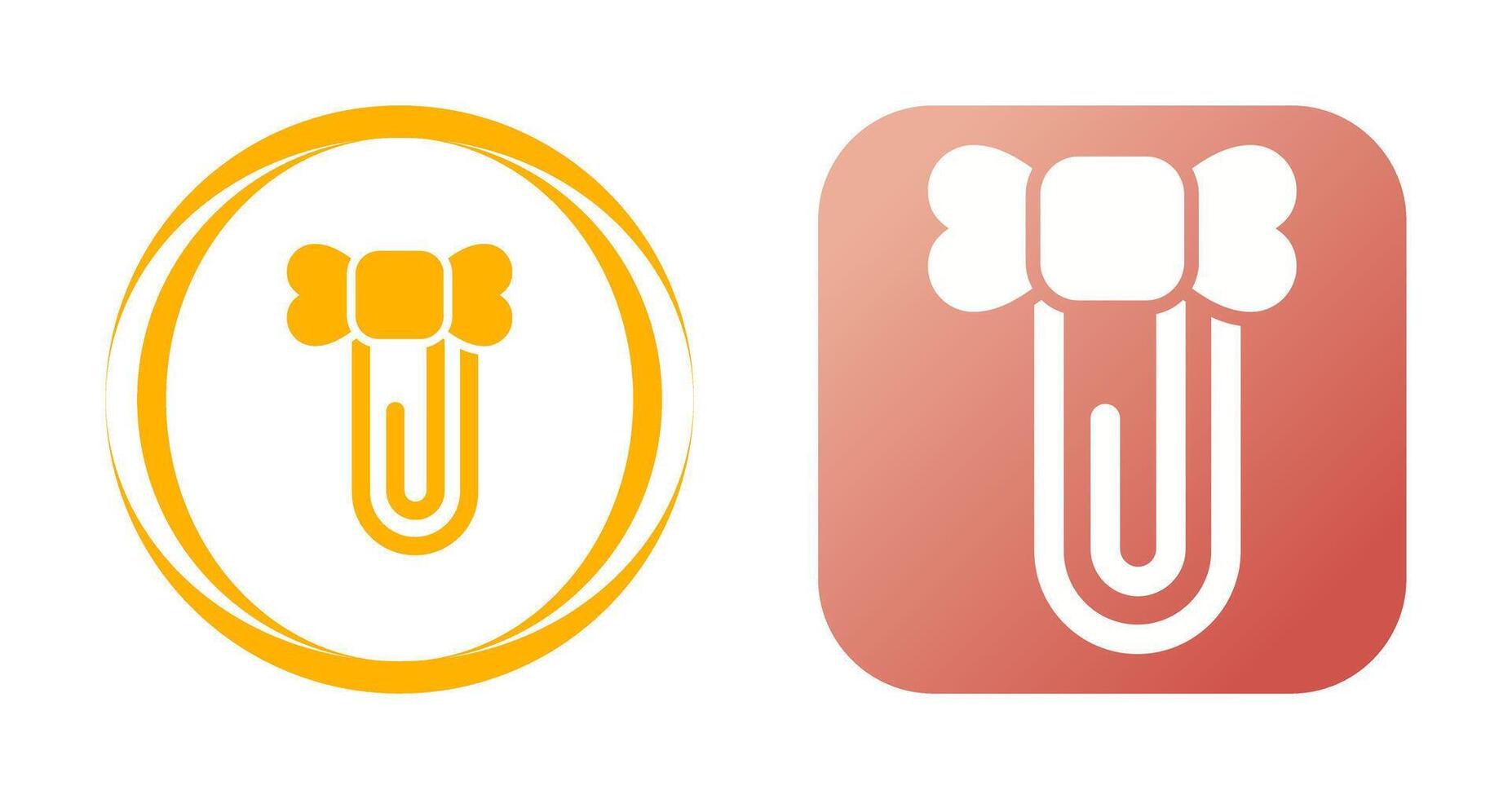 Paperclip with ribbon Vector Icon