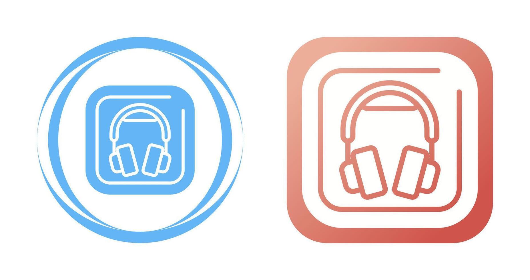 Headphones Square Vector Icon