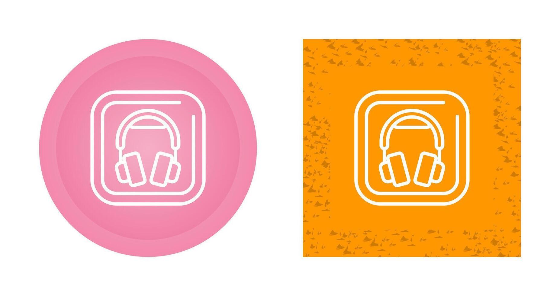 Headphones Square Vector Icon