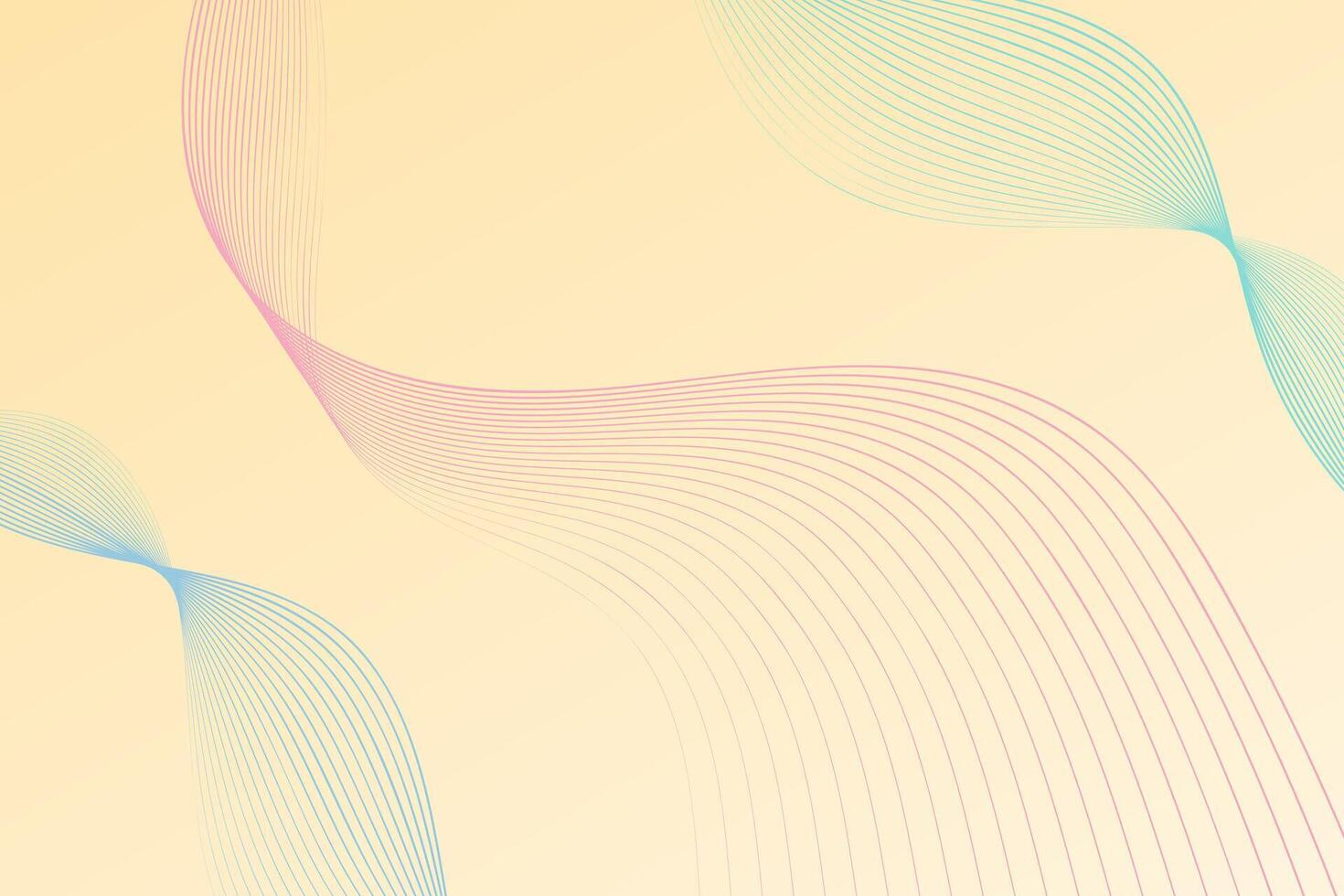 Vibrant abstract background with wavy lines in shades of yellow and blue vector
