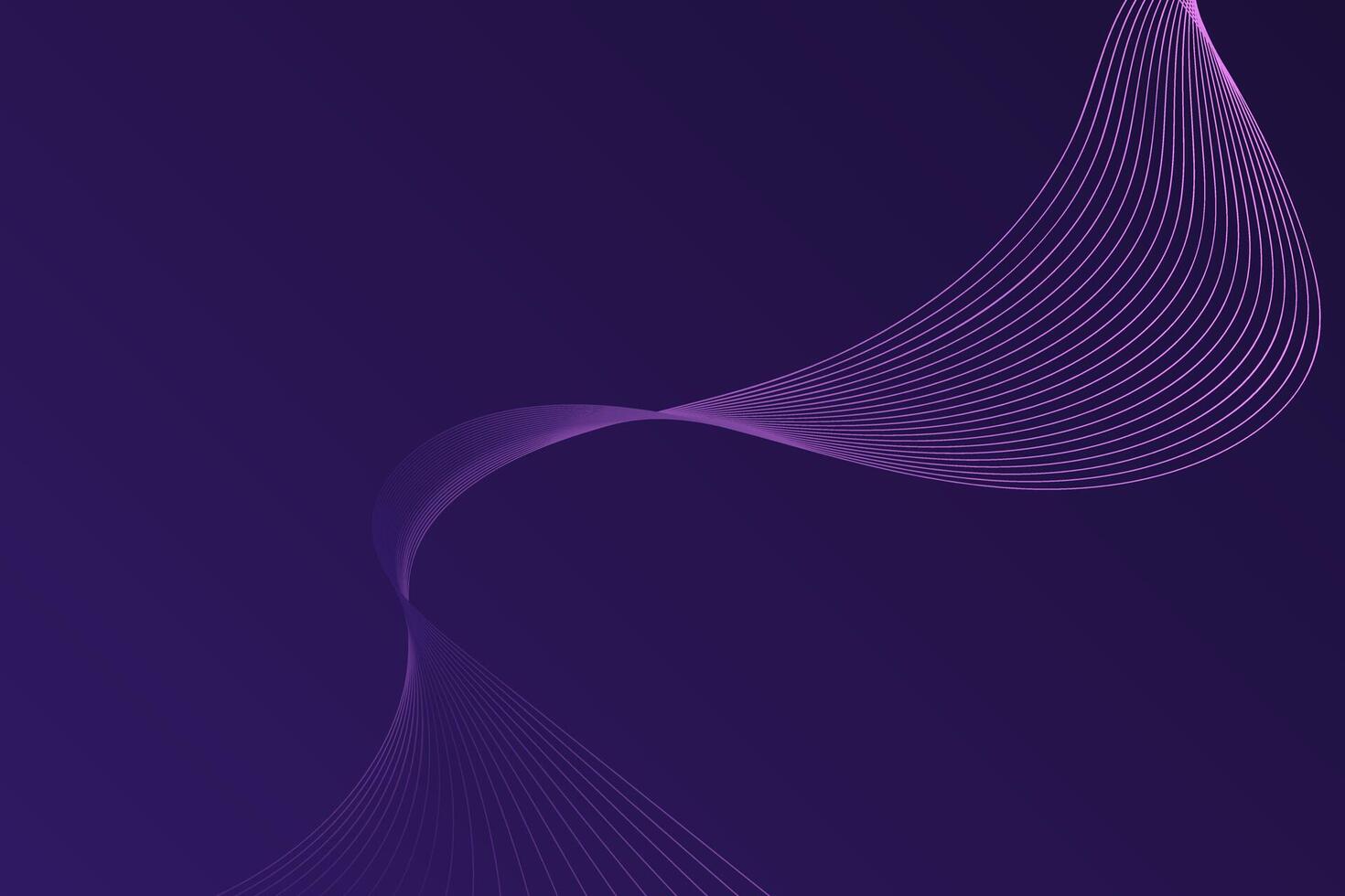 Digital art concept with smooth purple lines creating a wavy pattern on a dark blue background vector