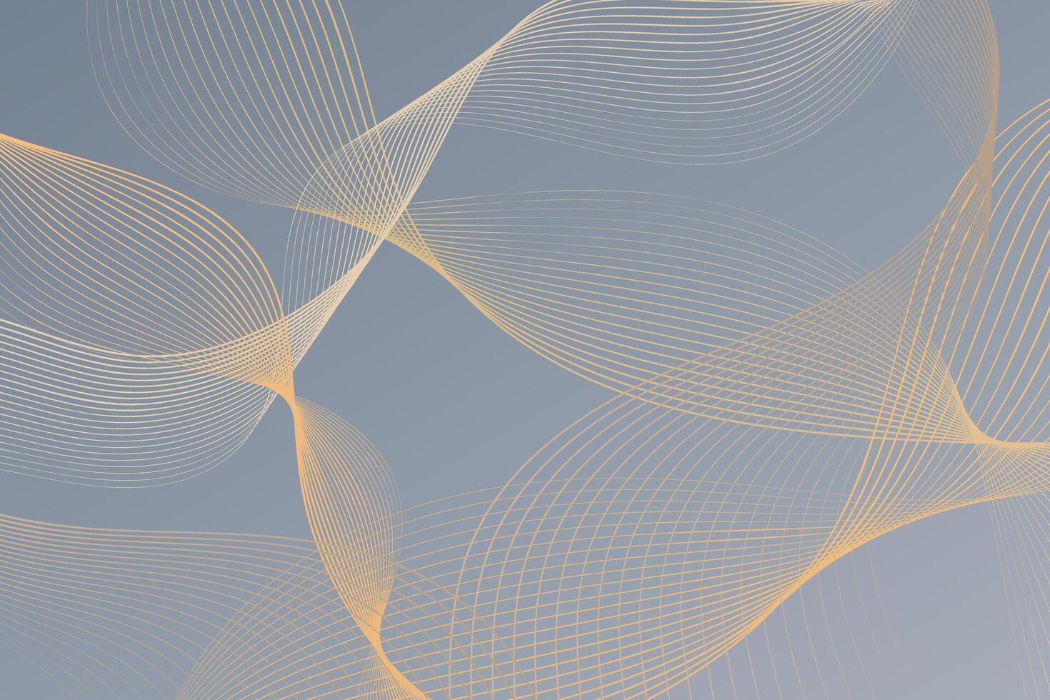 A group of wavy golden lines set against a clear blue sky background vector