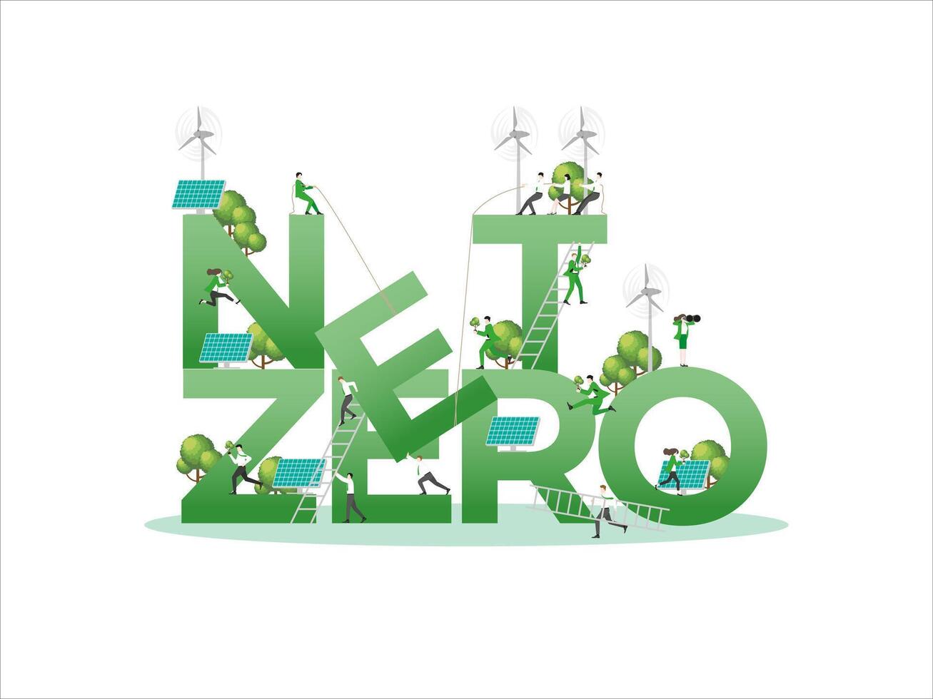 ESG sustainability business concept. Carbon credit, Net Zero. vector