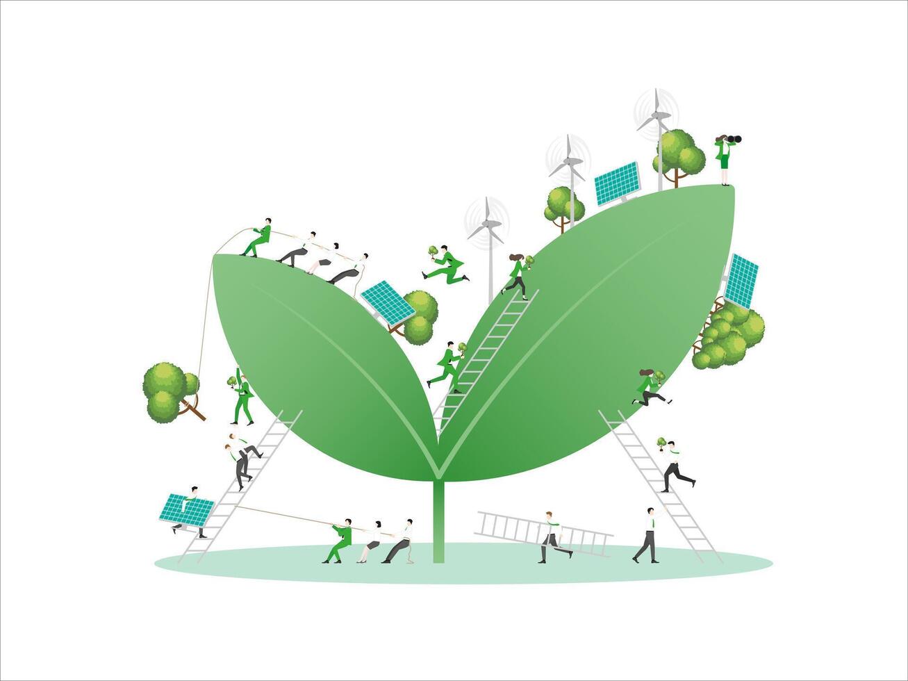 ESG sustainability business, Leaf vector