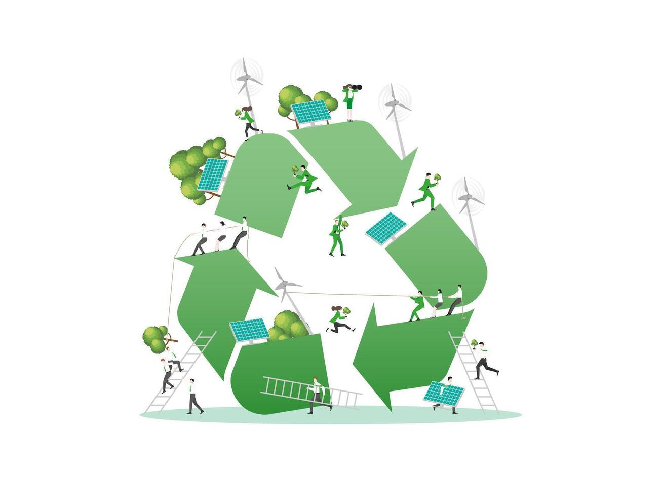 ESG sustainability business, Recycle vector
