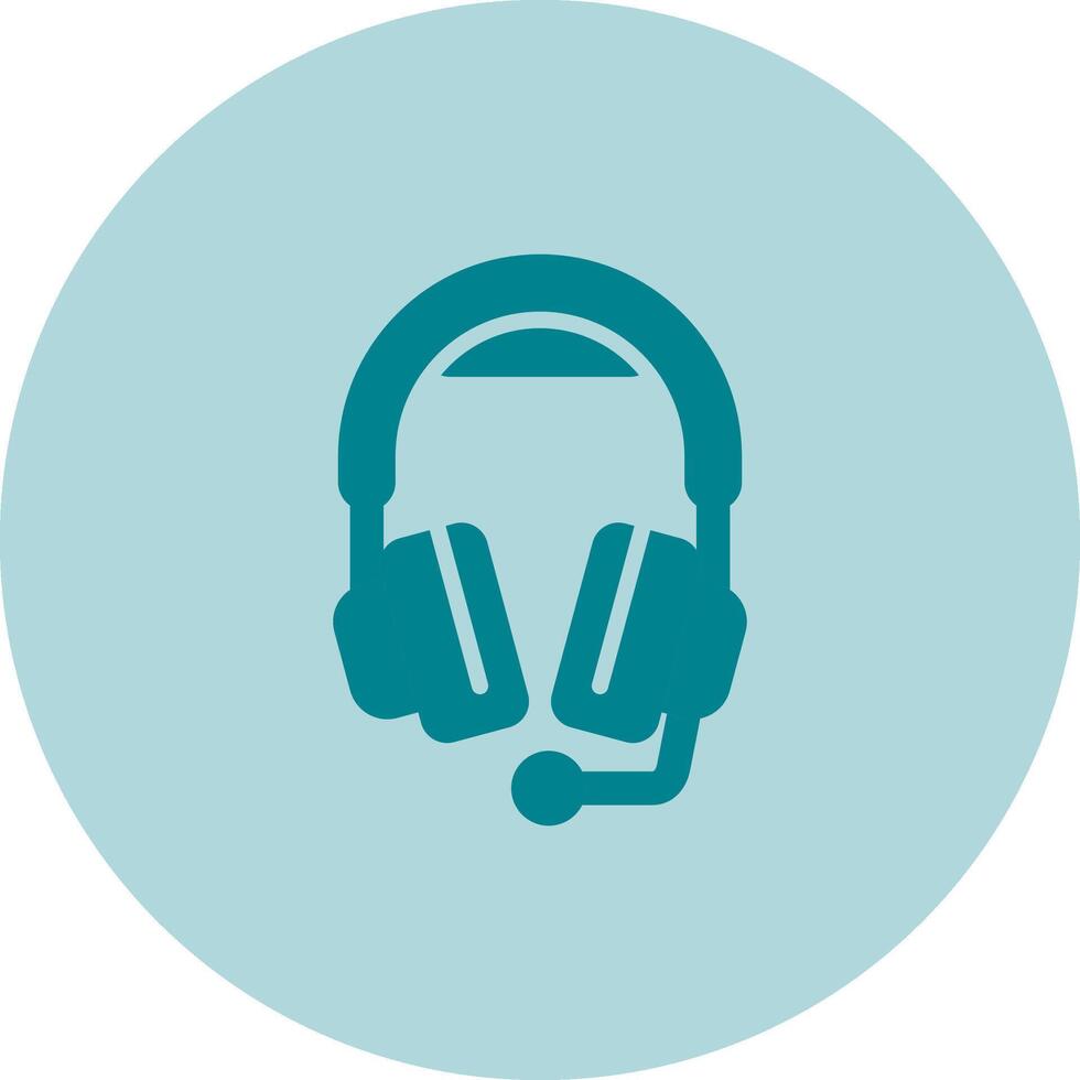 Headphones with Microphone Vector Icon