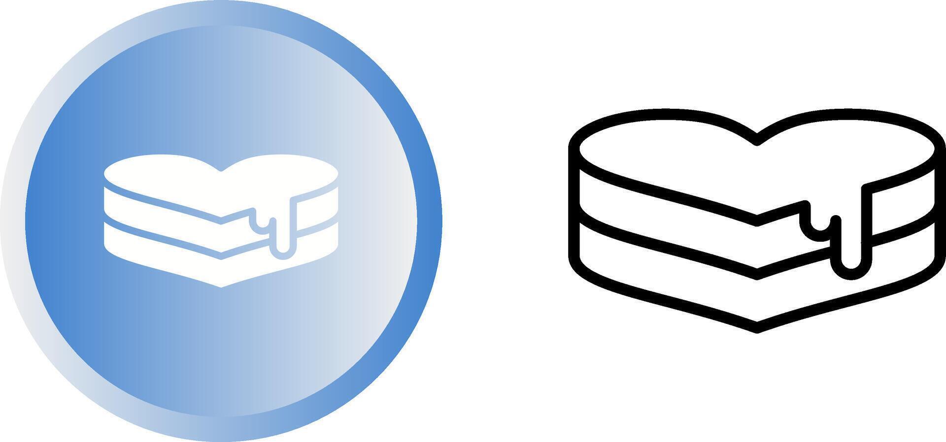 Heart-shaped cake Vector Icon