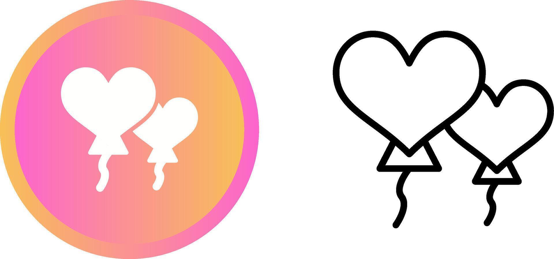 Heart shaped balloons Vector Icon