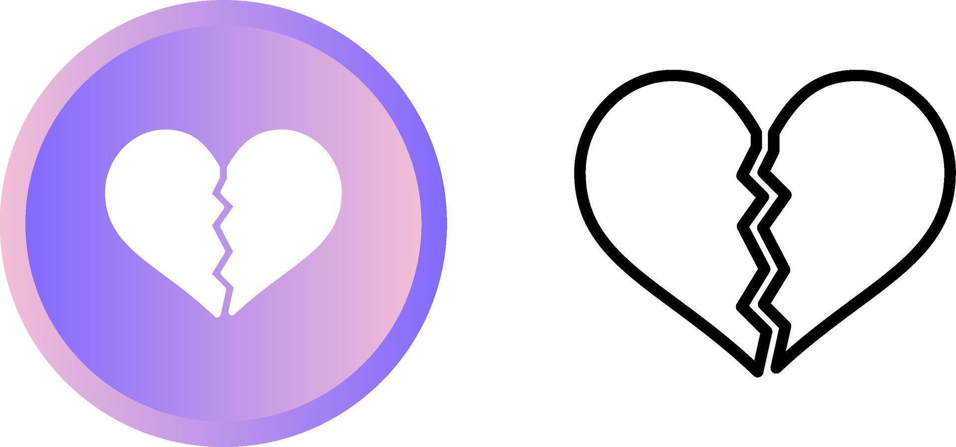 Broken Heart Vector Icon
