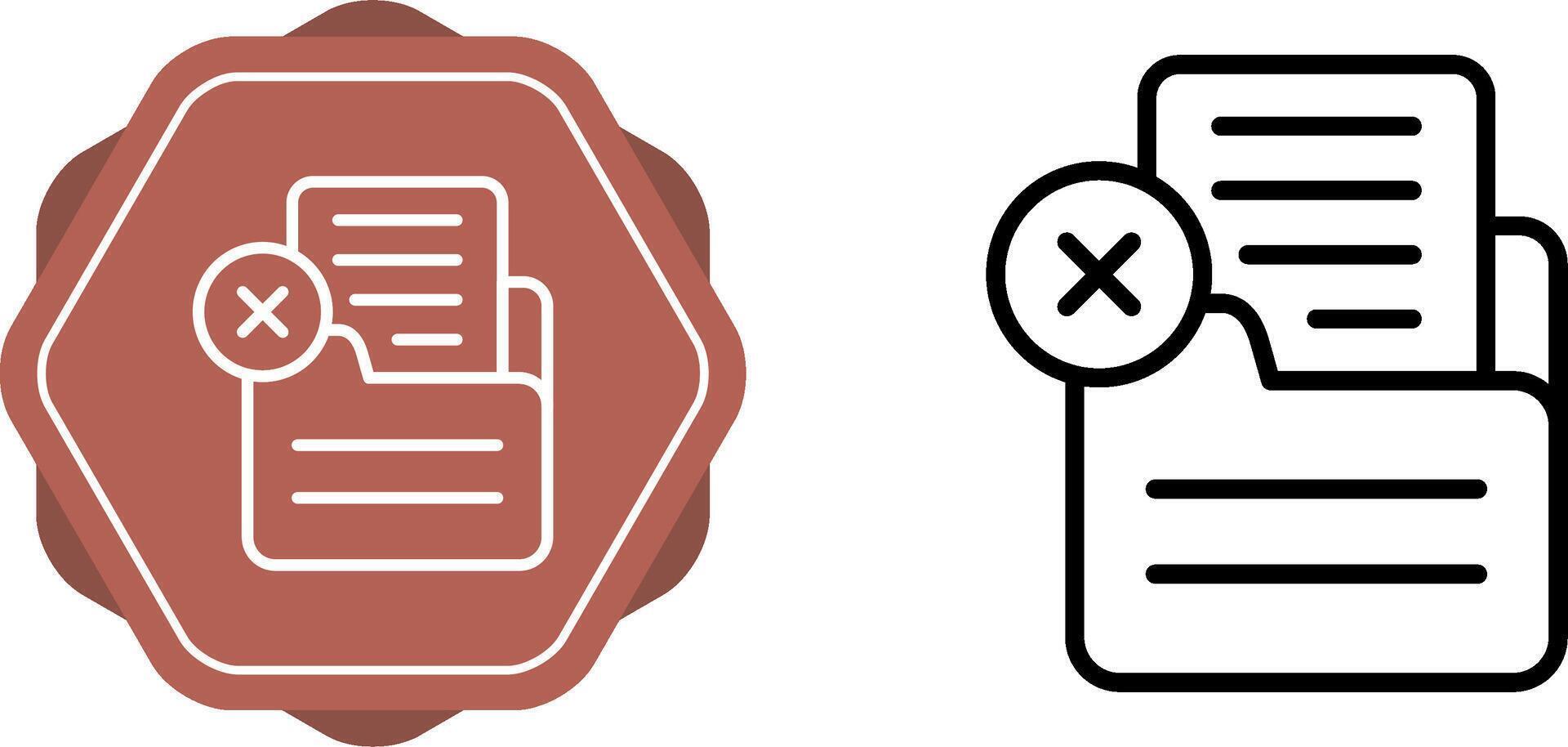 Document Rejected Vector Icon