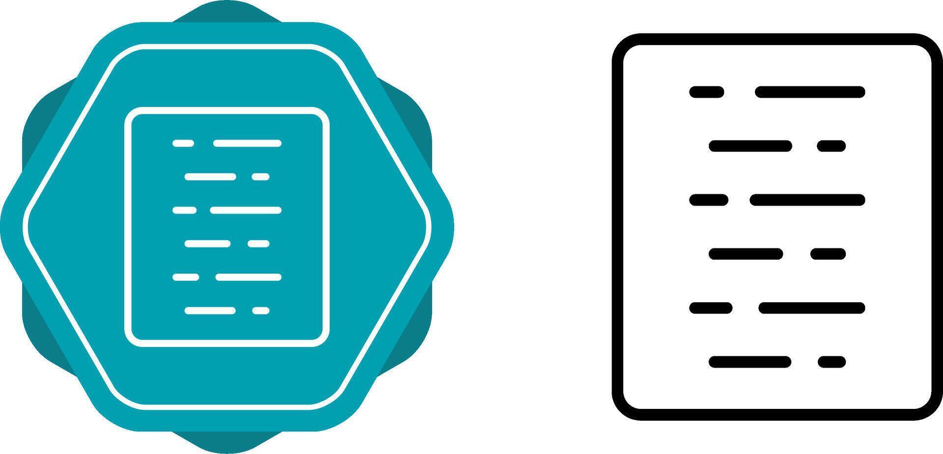 Document Align Center Vector Icon