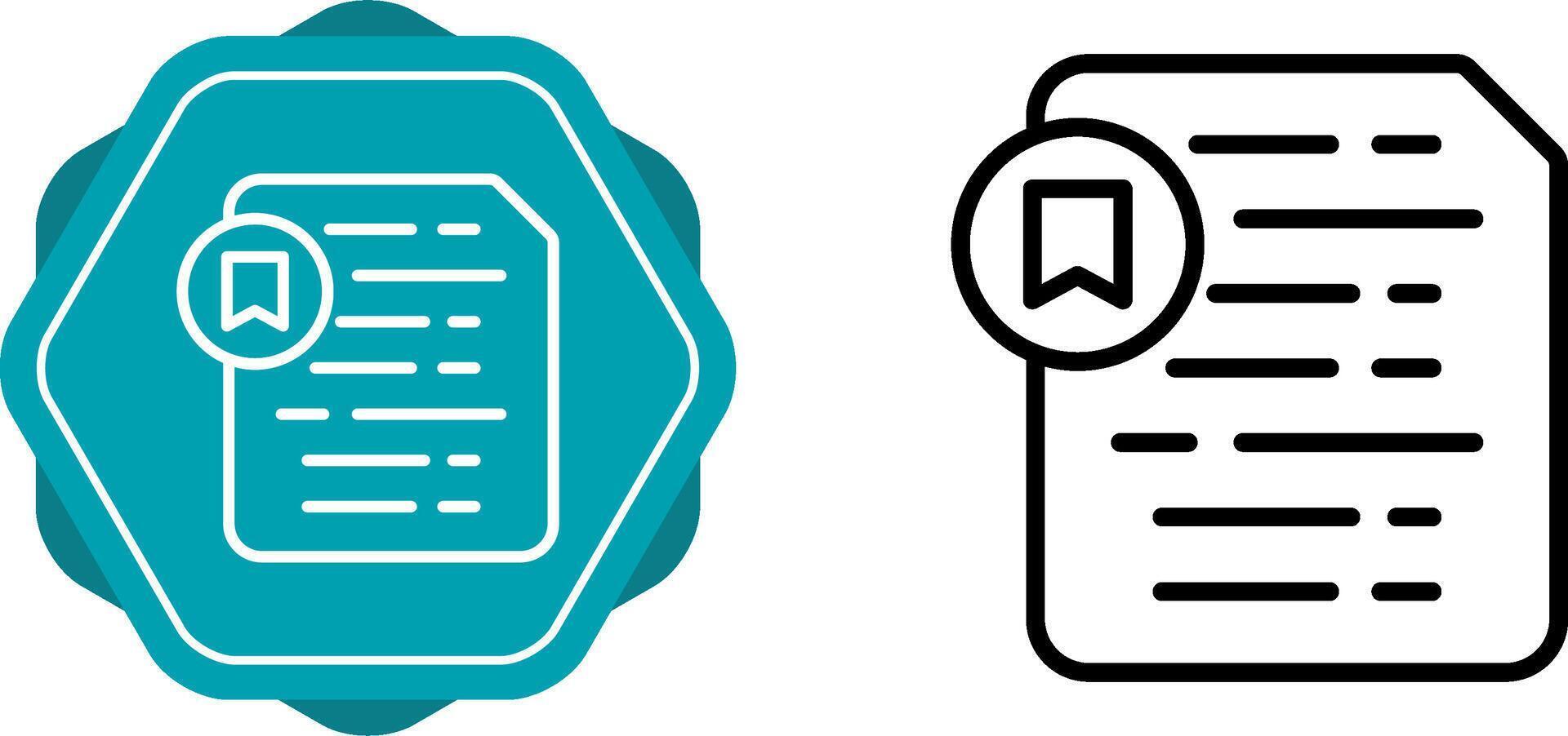Document Insert Bookmark Vector Icon
