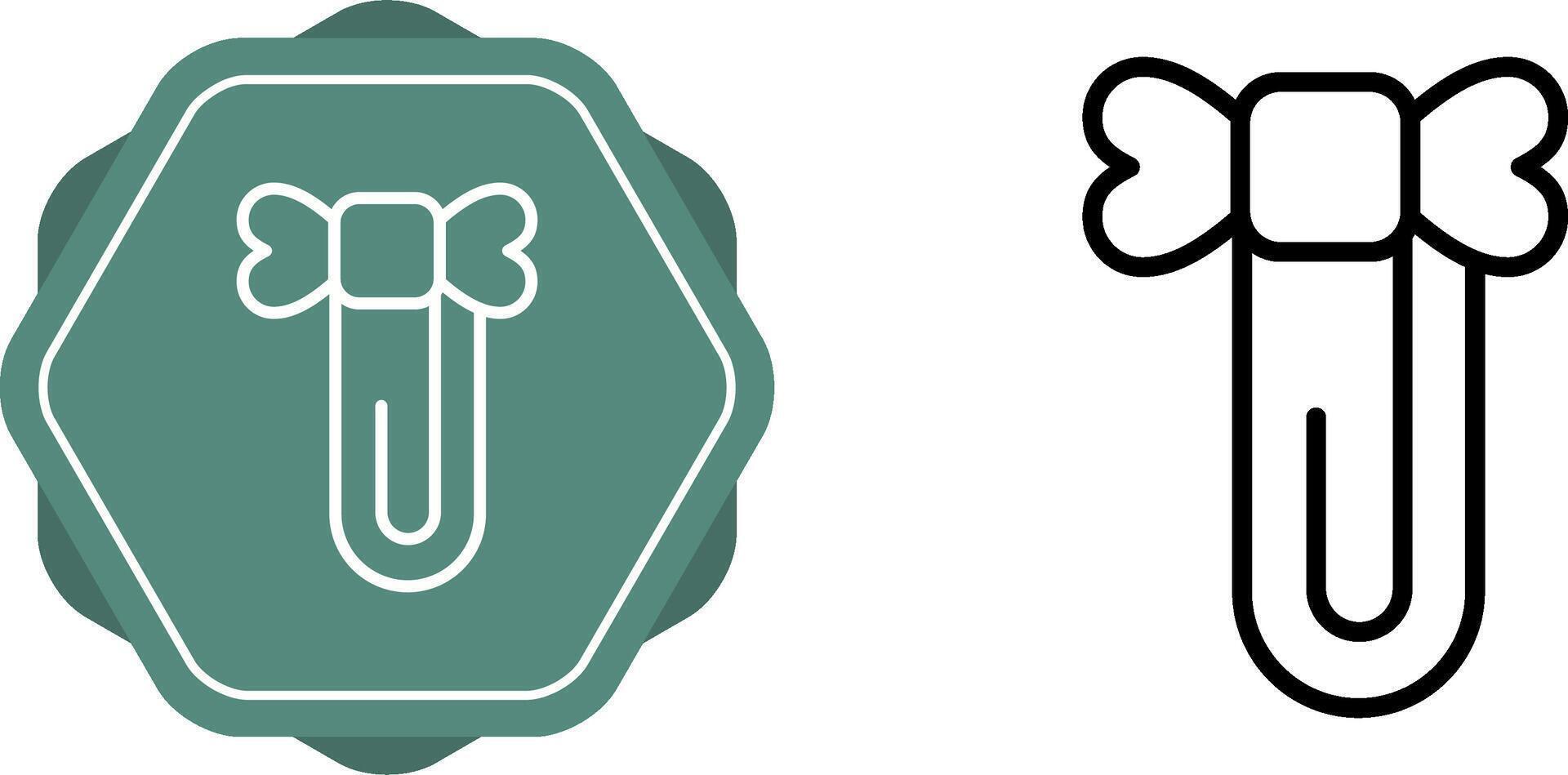 Paperclip with ribbon Vector Icon