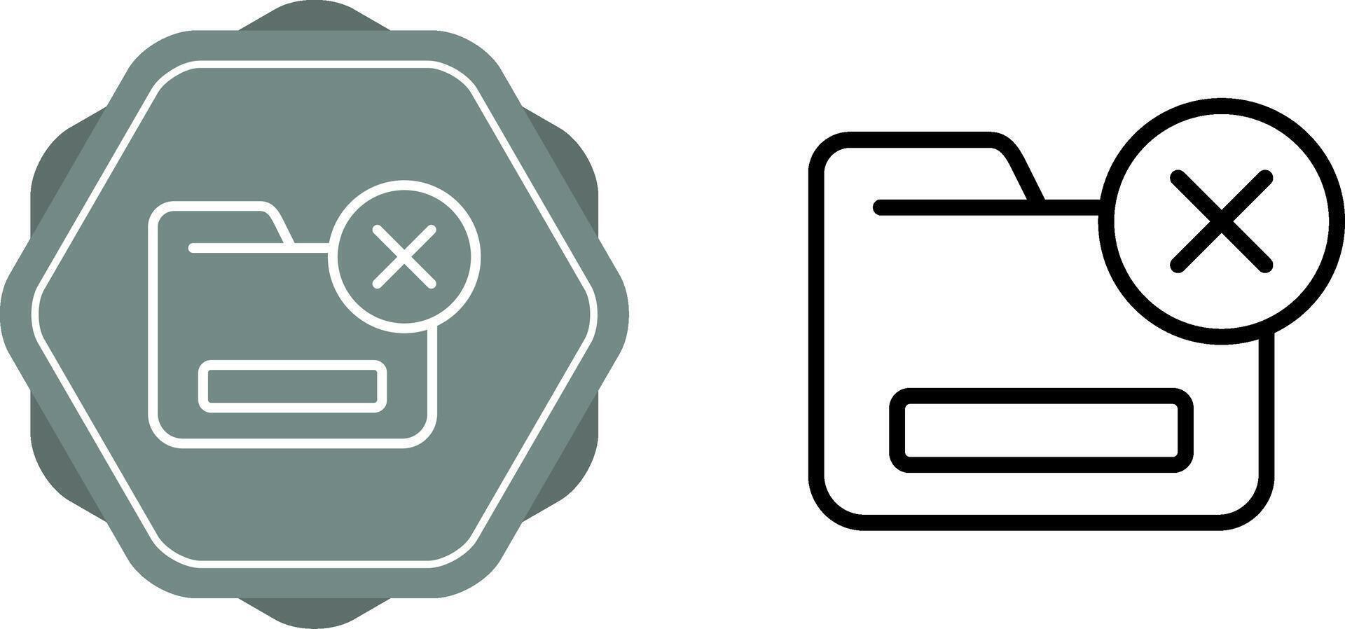 Folder with a Cross Vector Icon