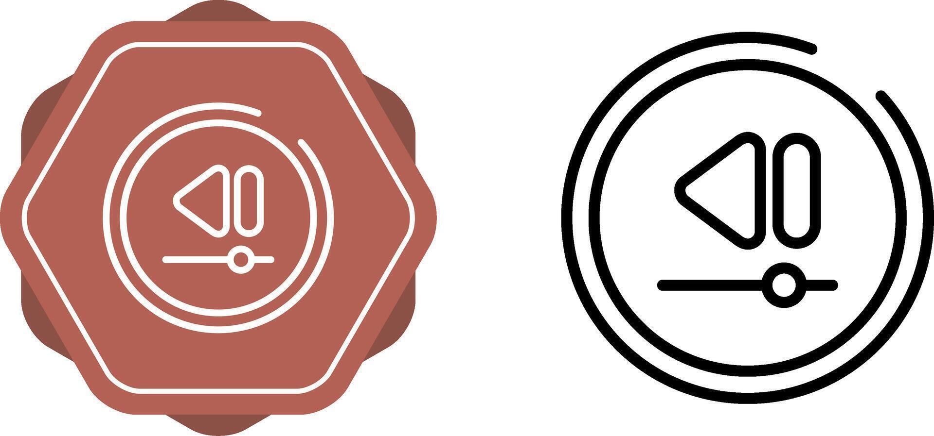 Video Rewind Button Vector Icon