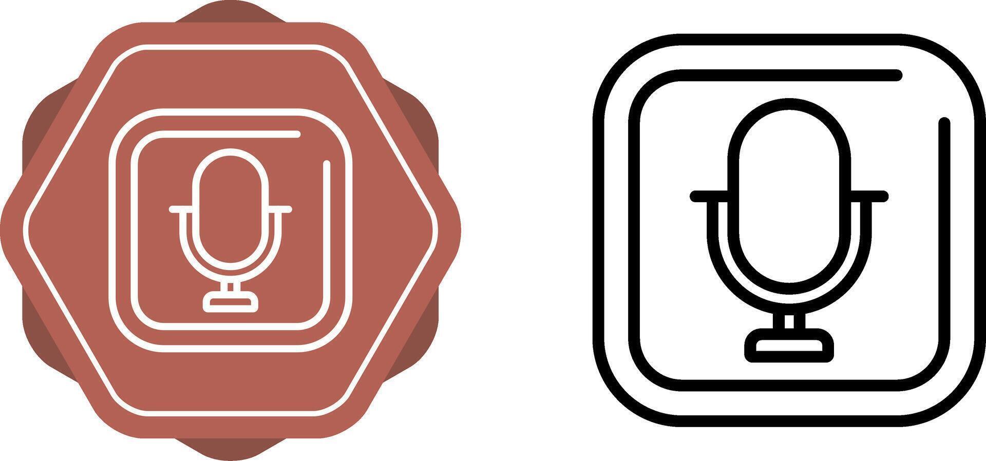 Microphone Square Vector Icon