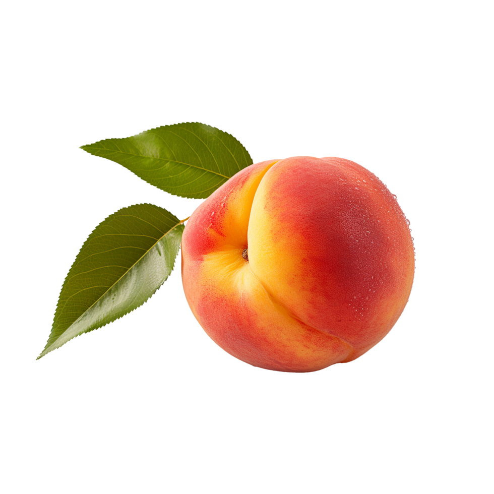 AI generated Fresh peach png isolated on transparent background