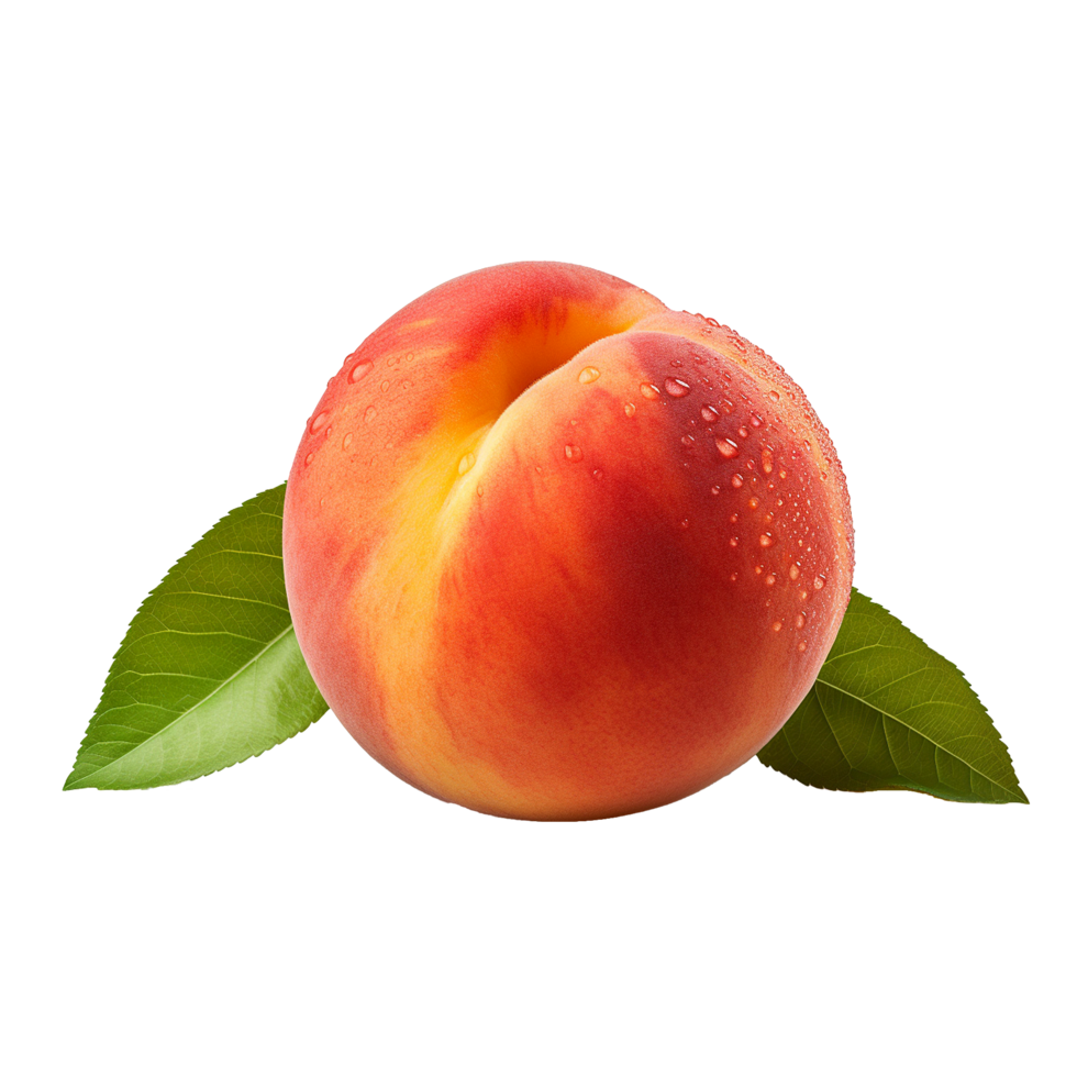 AI generated Fresh peach png isolated on transparent background