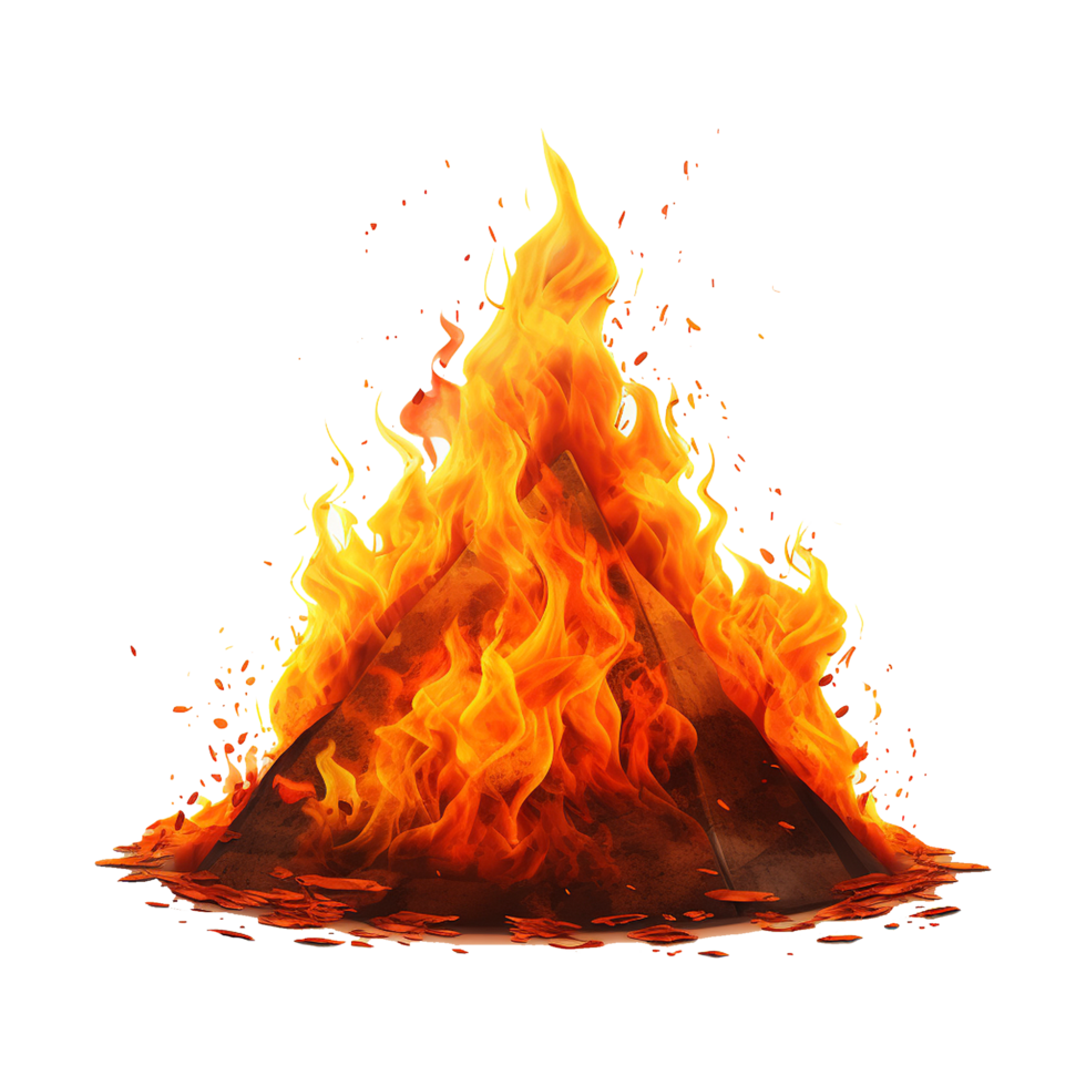 AI generated Holika dahan isolated on transparent background png