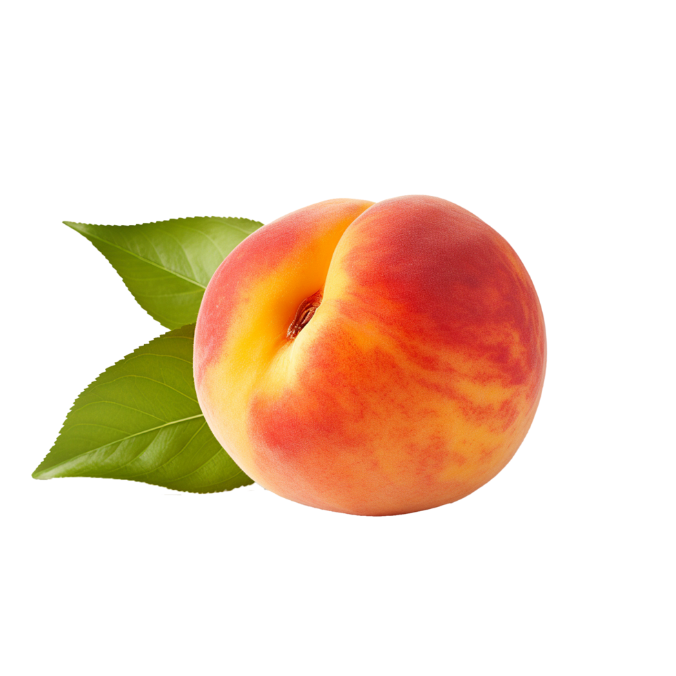 AI generated Fresh peach png isolated on transparent background