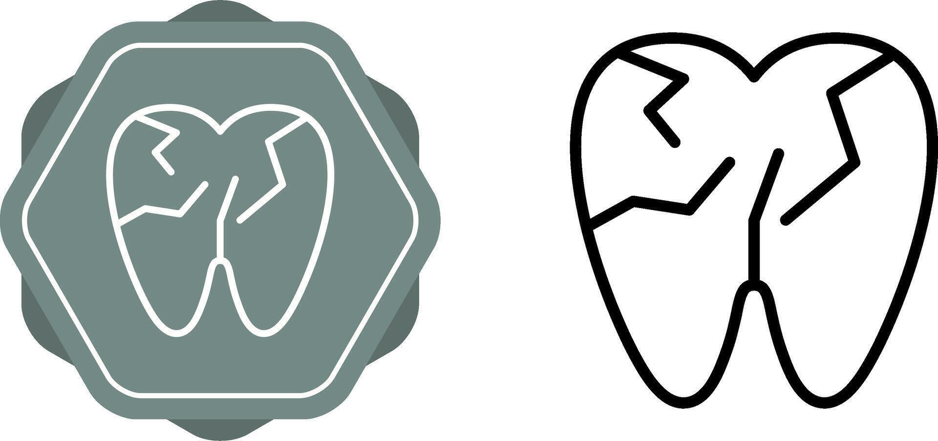 Cracked Tooth Vector Icon