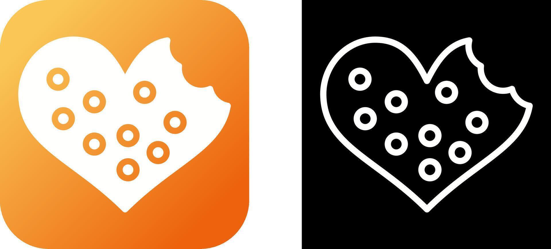 Heart shaped cookies Vector Icon