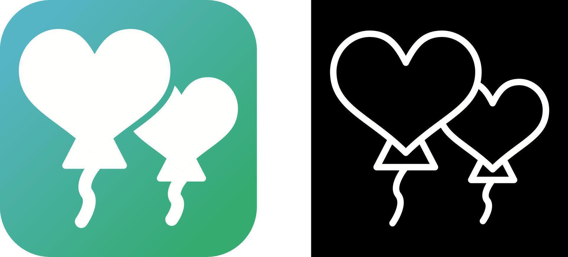 Heart shaped balloons Vector Icon