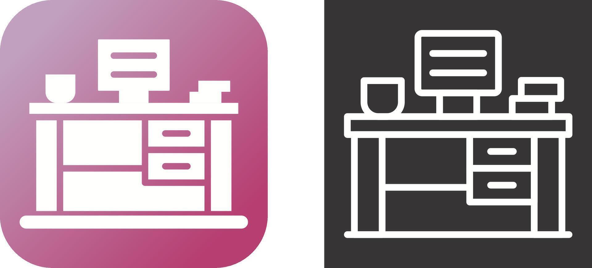 Office Desk Vector Icon