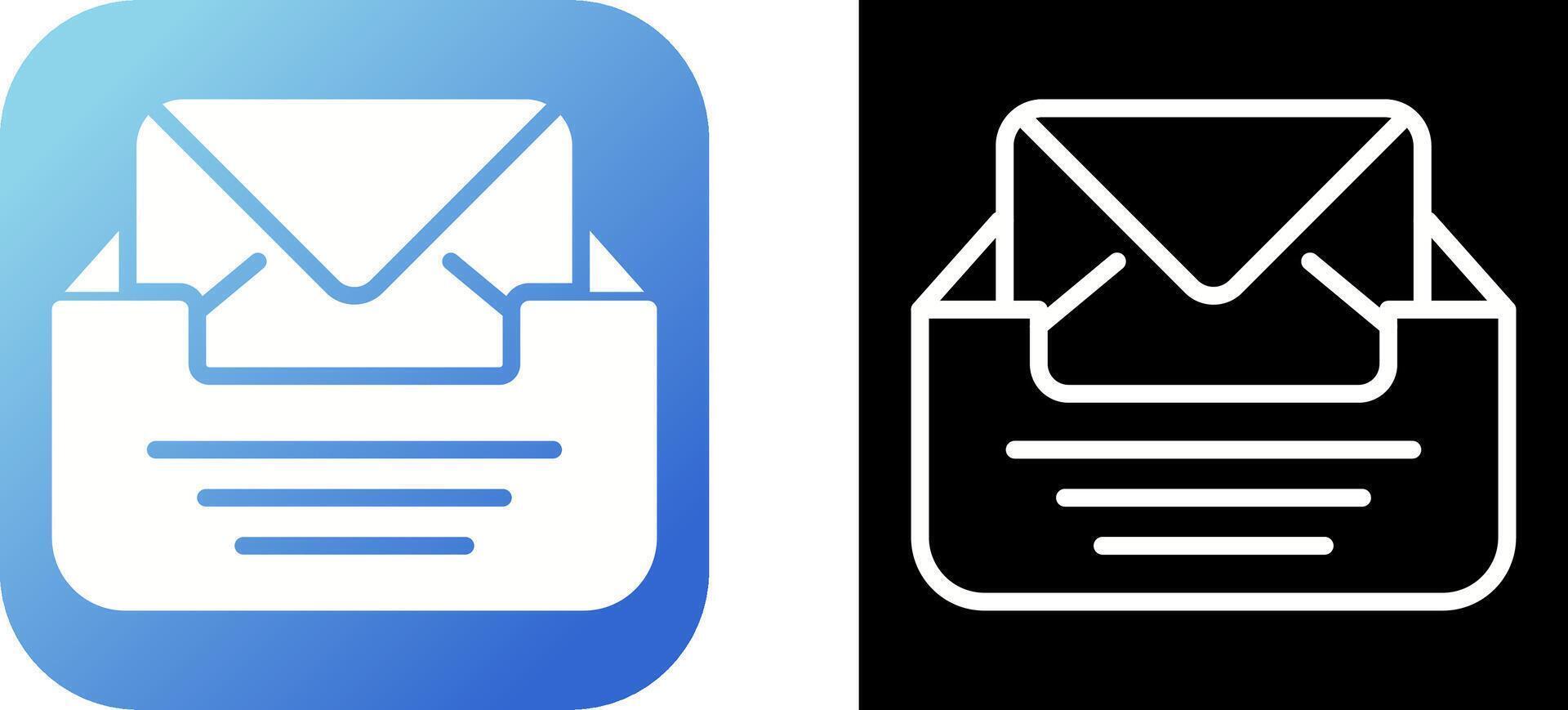 Inbox with envelope Vector Icon