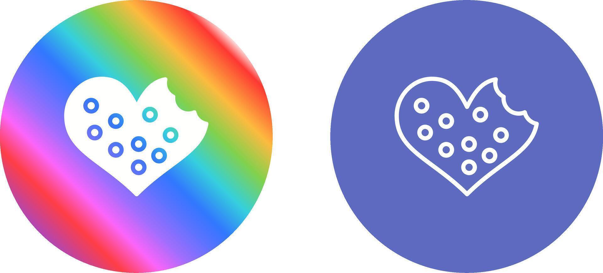 Heart shaped cookies Vector Icon