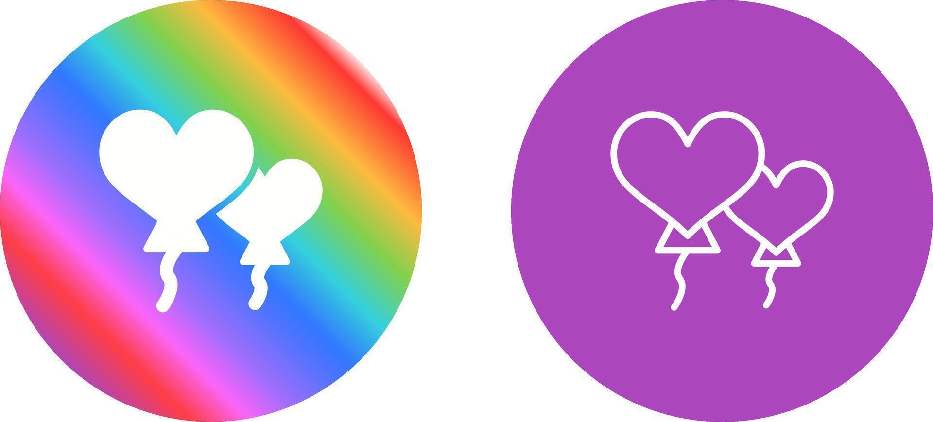 Heart shaped balloons Vector Icon