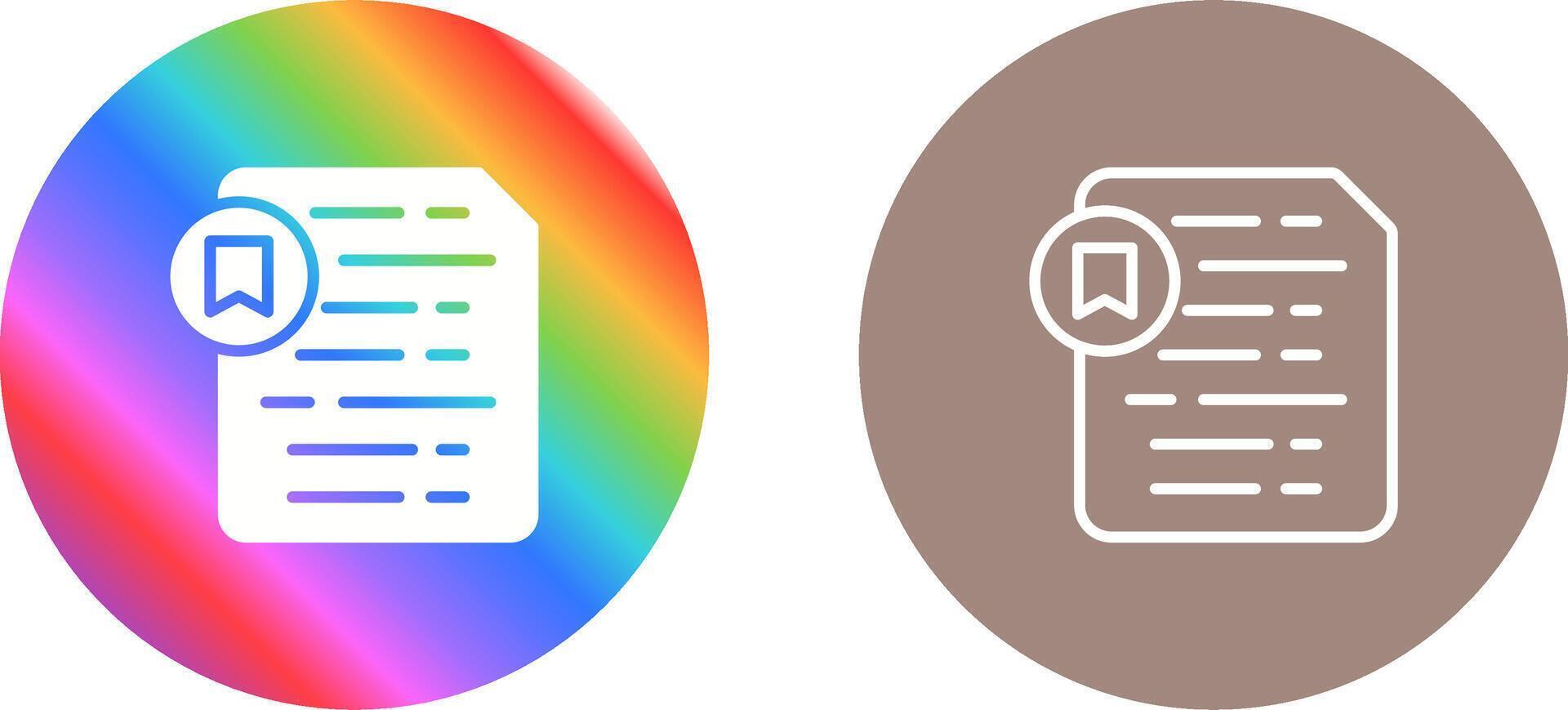 Document Insert Bookmark Vector Icon